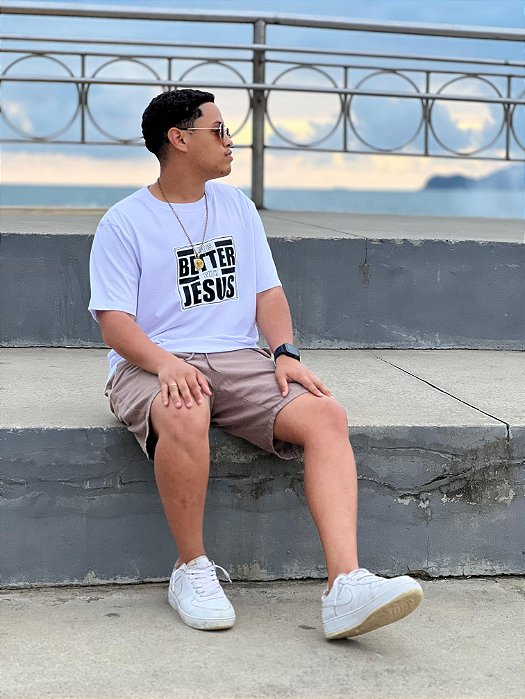 Camiseta Basic Life With Jesus Menalmei Branca