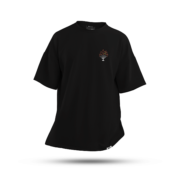 Camiseta Oversized Burning Bush Menalmei Preta