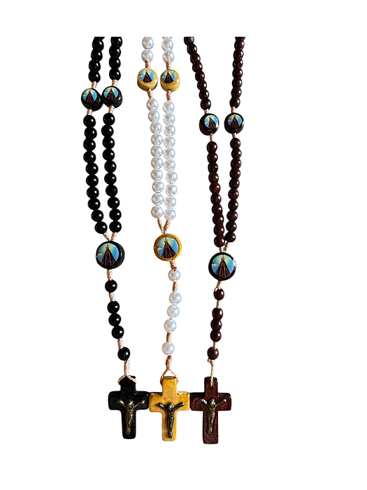 Terço Nossa Senhora Aparecida com Medalha no "Pai Nosso"