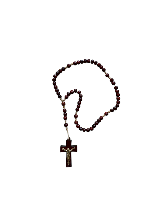 Terço de Madeira Pau Brasil Pequeno