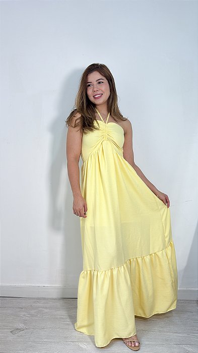 Vestido longo frente única