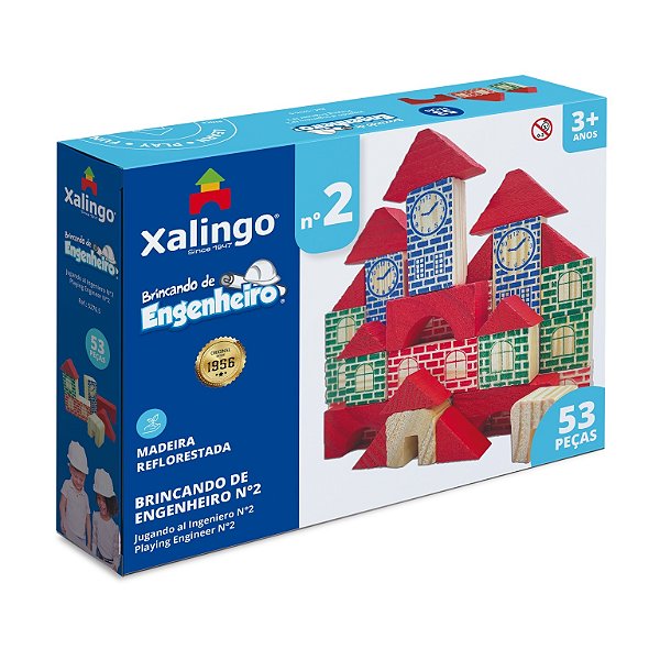 Blocos de Montar Pedagógicos - Brincando de Engenheiro - 53 peças