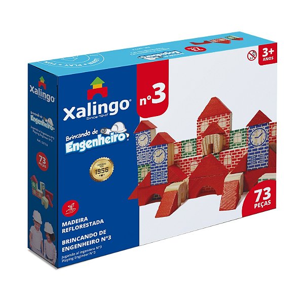 Blocos de Montar Pedagógicos - Brincando de Engenheiro - 73 peças