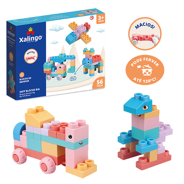 Blocos de Montar Macio Soft - 56 peças