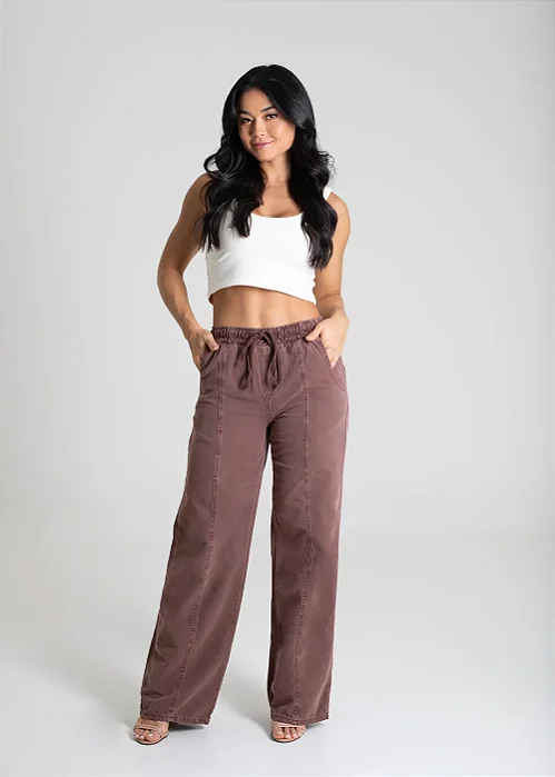 Calça Sarja Sawary Wide Leg