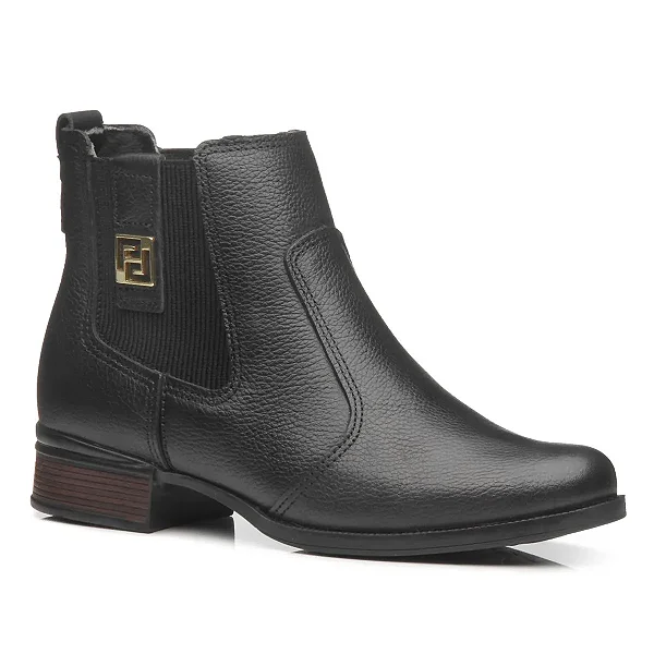 Bota Pegada Feminina em Couro Preto