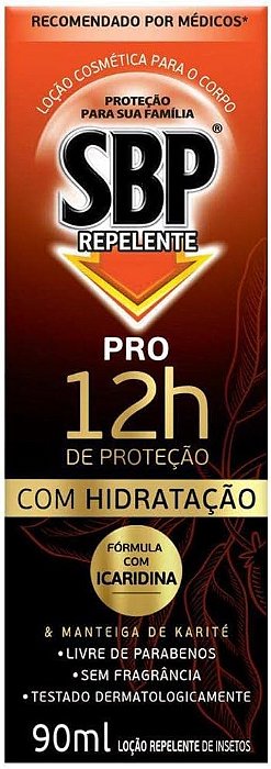 Repelente Corporal SBP PRO 12h - com Icaridina e Manteiga de Karité - 90ml