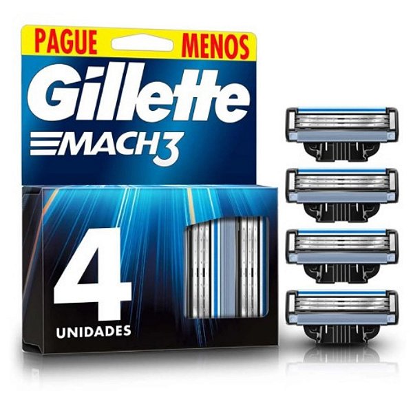 Carga para Aparelho de Barbear Gillette Mach3 - 4 UN