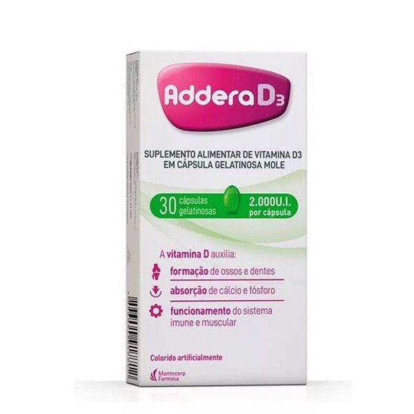 Suplemento Alimentar Addera D3 2.000UI - 30Caps