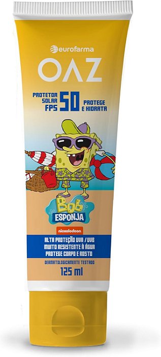 Protetor Solar Infantil OAZ Bob Esponja FPS50 - 125ml