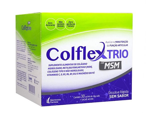 Colflex Trio Suplemento Alimentar de Colágeno 30 sachês