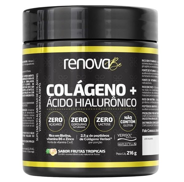 RenovaBe Colágeno + Ácido Hialurônico Frutas Tropicais 216g