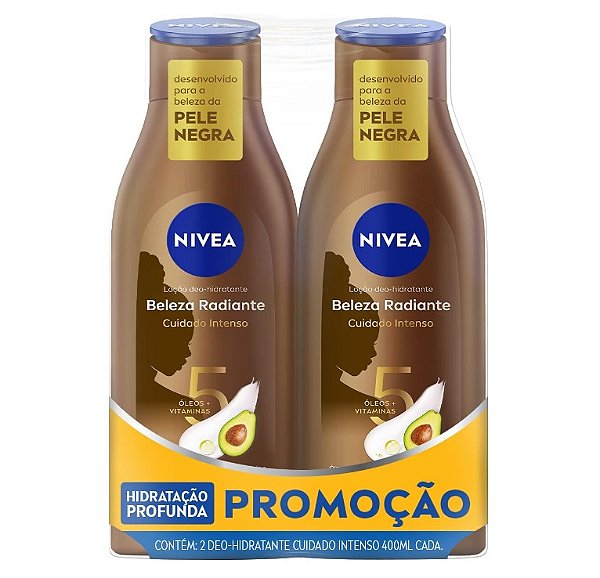 Pack Hidratante Nivea Beleza Radiante 400ml com 2 unidades