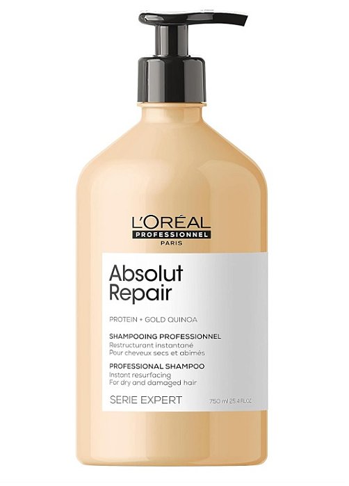 Shampoo Absolut Repair Protein + Gold Quinoa L'oreal Professional 750ml