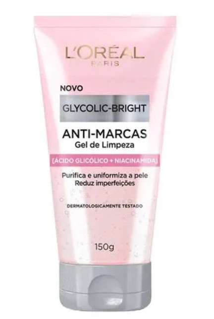 Glycolic Bright Gel de Limpeza Anti-Marcas L'oreal 150g