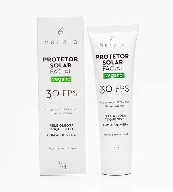 Protetor Solar Facial Vegano Pele Oleosa Herbia 50g