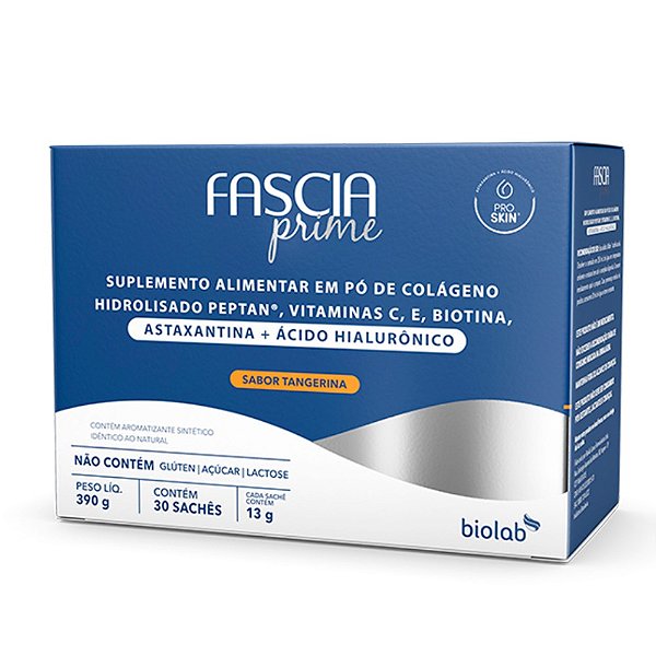 Colágeno Hidrolisado Fascia Prime Tangerina 30 sachês