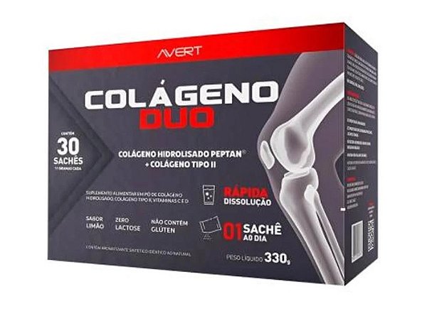 Colágeno Duo Hidrolisado Peptan + Tipo II 30 sachês