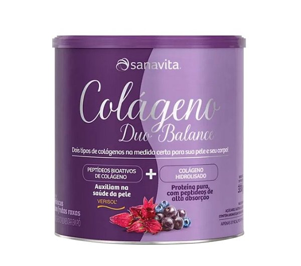 Colágeno Duo Balance Hibiscus com Frutas Roxas Sanavita 330g