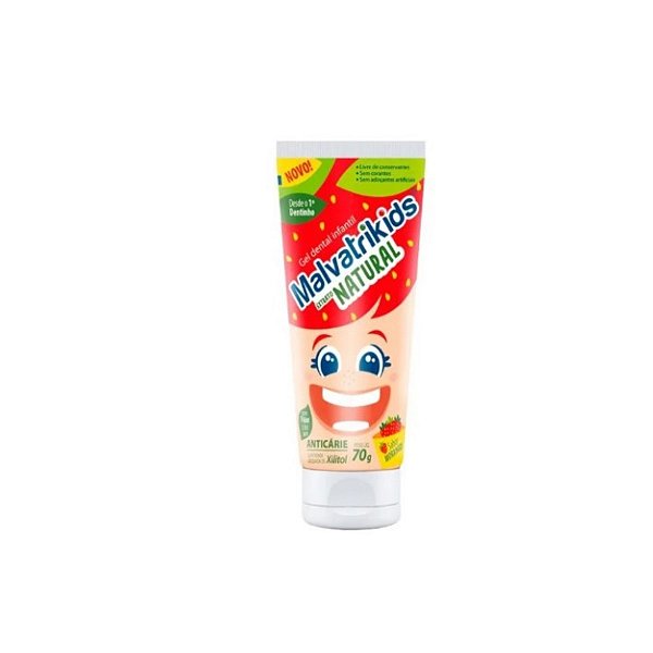 Gel Dental Infantil Malvatrikids Morango 70g