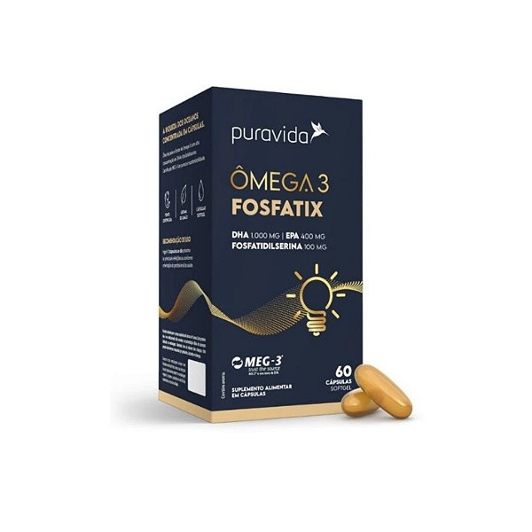Ômega 3 Fosfatix Pura Vida 60cps