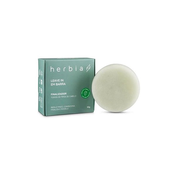 Leave In em Barra Natural e Vegano Herbia 50g