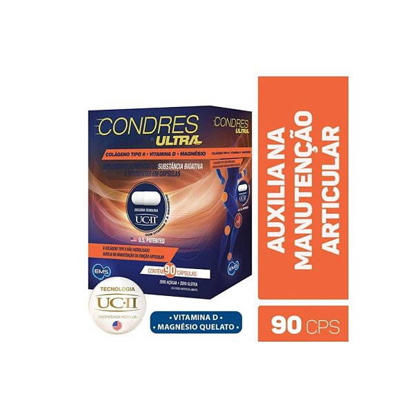 Suplemento Alimentar Condres Ultra Colágeno Tipo II + Vitamina D 90cps