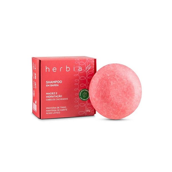 Shampoo em Barra Cabelos Cacheados Natural e Vegano Herbia 80g