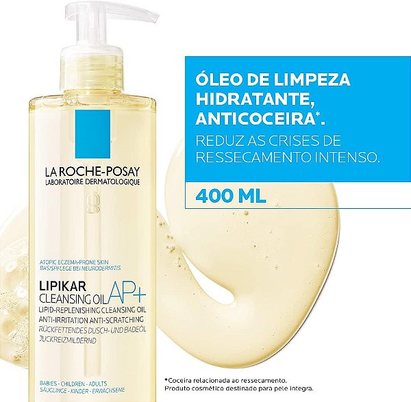 Óleo de Limpeza Hidratante La Roche-posay - Lipikar Cleansing Oil AP+ 400ml