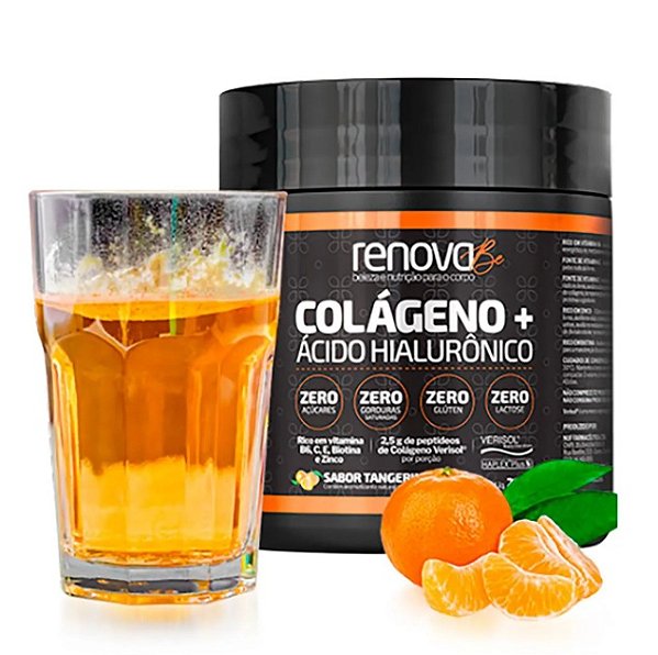 RenovaBe Colágeno + Ácido Hialurônico Tangerina 216g