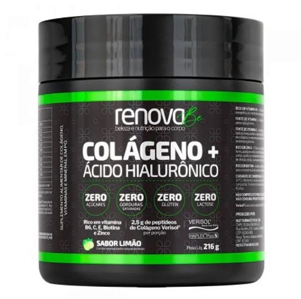 RenovaBe Colágeno + Ácido Hialurônico Limão 216g