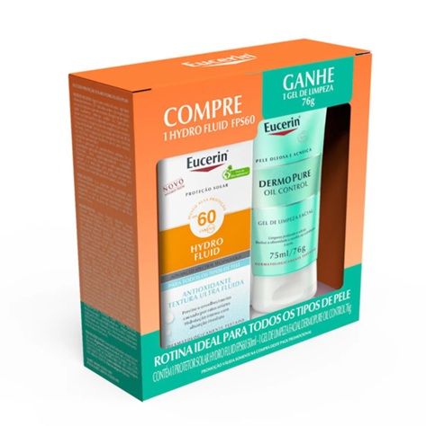 Kit Eucerin Hydro Fluid FPS60 + Gel de Limpeza Dermo Pure 75ml