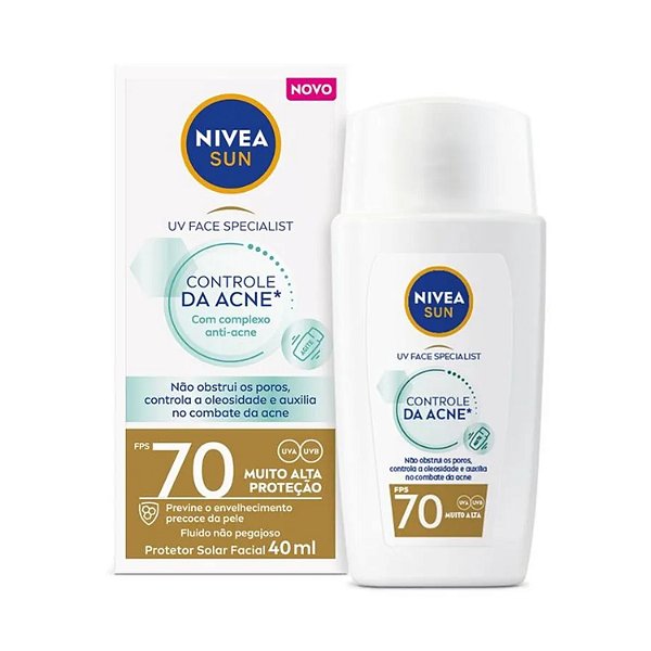 Protetor Solar Facial Nivea Sun UV Face Specialist Controle da Acne FPS70 40ml