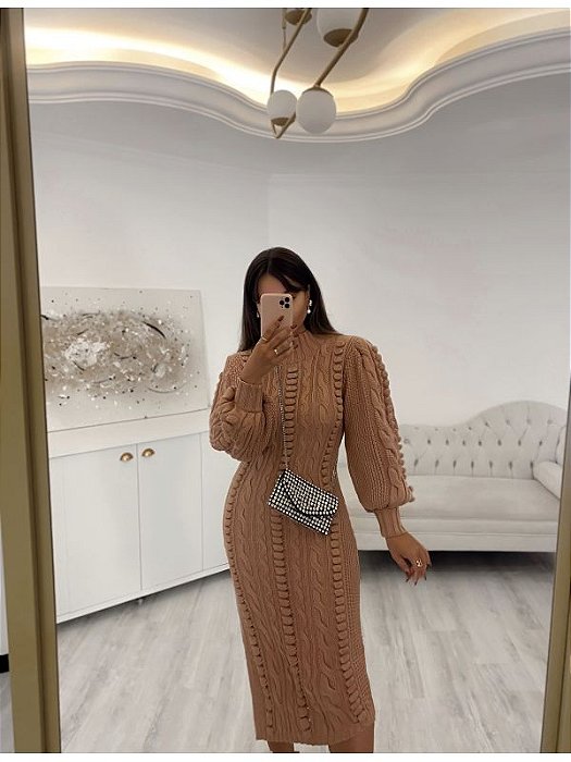 Vestido Tricot Max Luxo Premium NUDE
