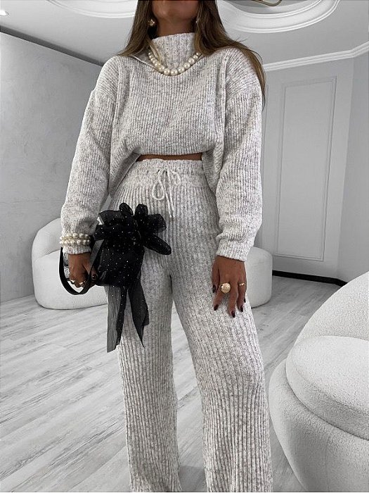 Conjunto TRICOT AURORA CINZA