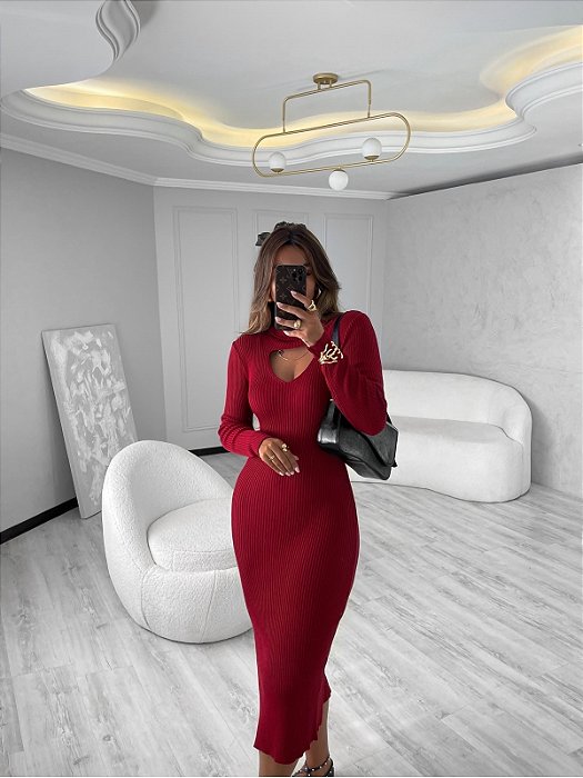 Vestido Tricot Emilia VERMELHO CHERRY
