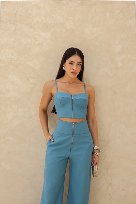 Conjunto Alfaiataria Estela Azul Capri