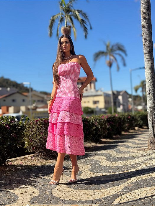 Vestido Tricot Midi Madalena Pink