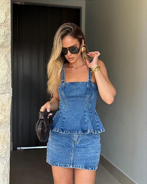 Cropped Jeans Gabi Azul escuro