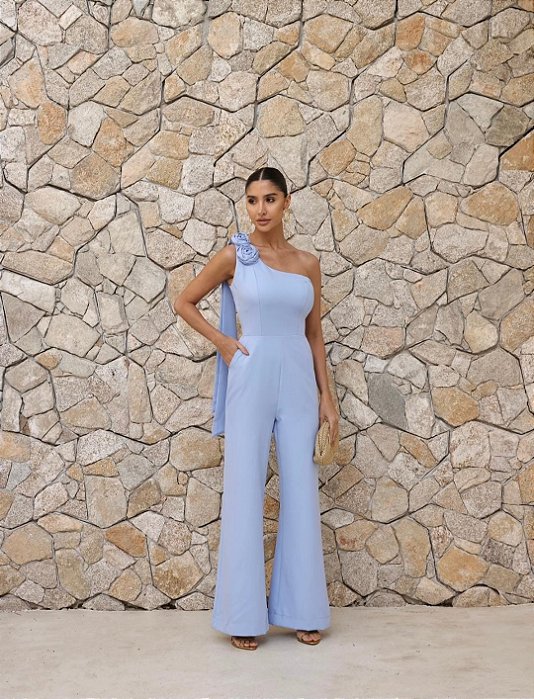 Macacão alfaiataria Lupita Azul claro