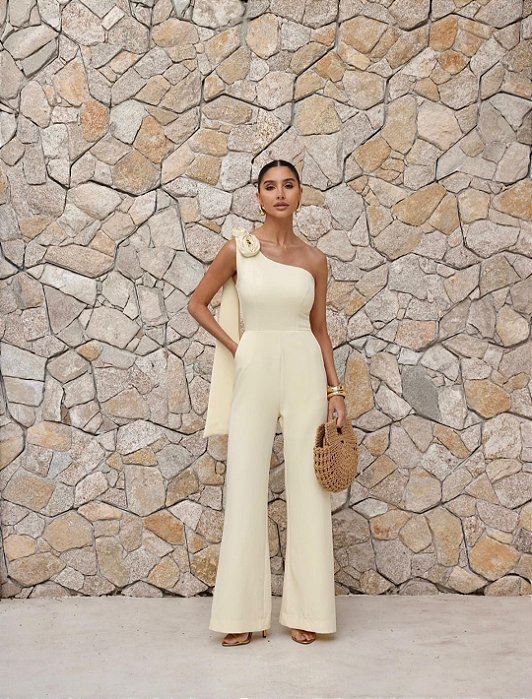 Macacão alfaiataria Lupita amarelo