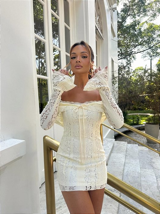 Vestido curto Mel Renda