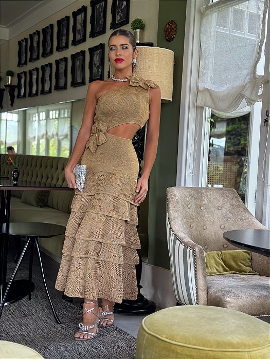 Vestido Tricot Angelina Dourado