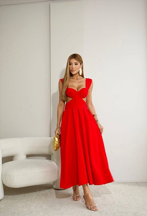 Vestido Midi Dinora alfaiataria