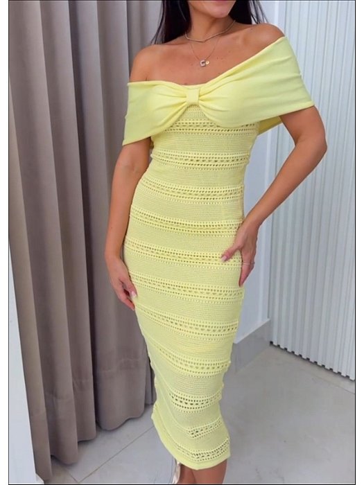 Vestido Tricot Francesca Amarelo