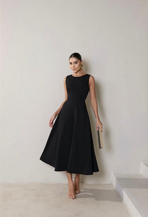 Vestido Midi Tamara Preto