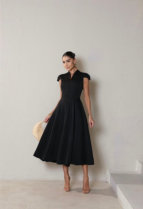 Vestido Midi elegance Preto