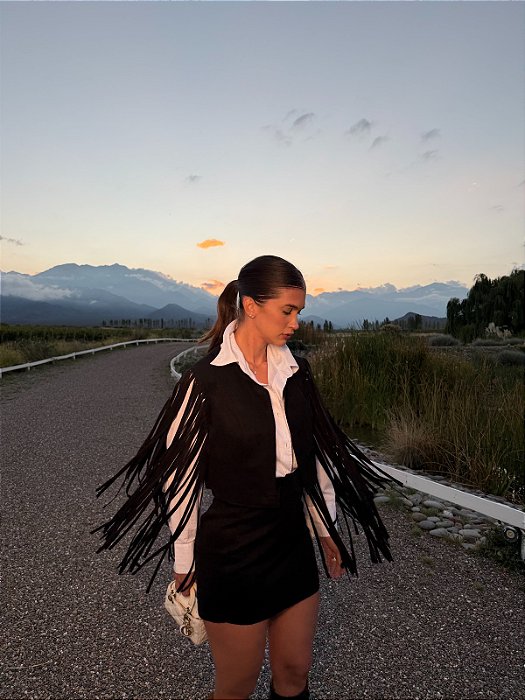 Conjunto franjas Ranch - Preto