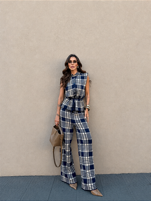 Conjunto Tricot xadrez
