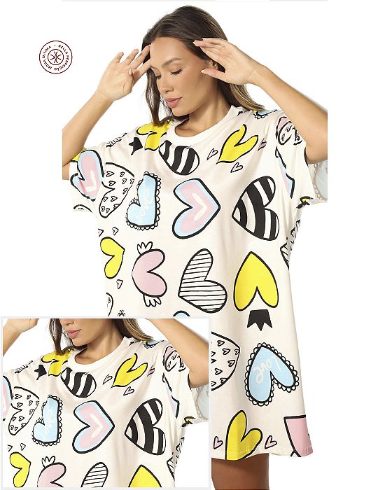 Pijama camisetão Divertido